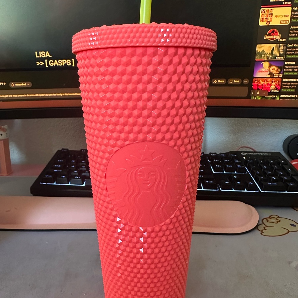 Starbucks coral  Tumbler with Straw - Pink